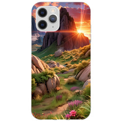iPhone 11 Pro Max Silikon Kılıf Dağ G&uuml;n Batımı