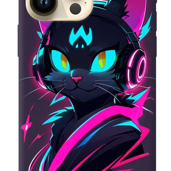 iPhone 16 Pro Max Silikon Kılıf Black Cat