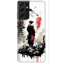 Samsung Galaxy A32 Silikon Kılıf Samurai Siyah Beyaz