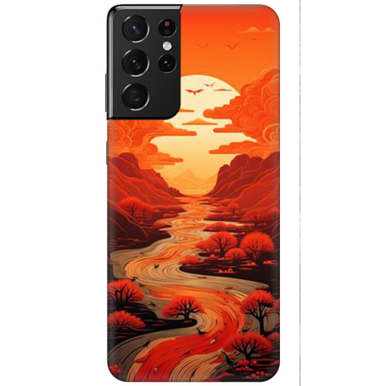 Samsung Galaxy Note 20 Ultra Silikon Kılıf Kızıl Canvas