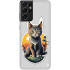 Samsung Galaxy Note 20 Silikon Kılıf Gri Tablo Kedi