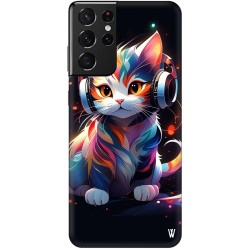 Samsung Galaxy A32 Silikon Kılıf Kedi W