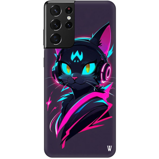 Samsung Galaxy A30 Silikon Kılıf Black Cat