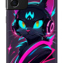 Samsung Galaxy A32 Silikon Kılıf Black Cat