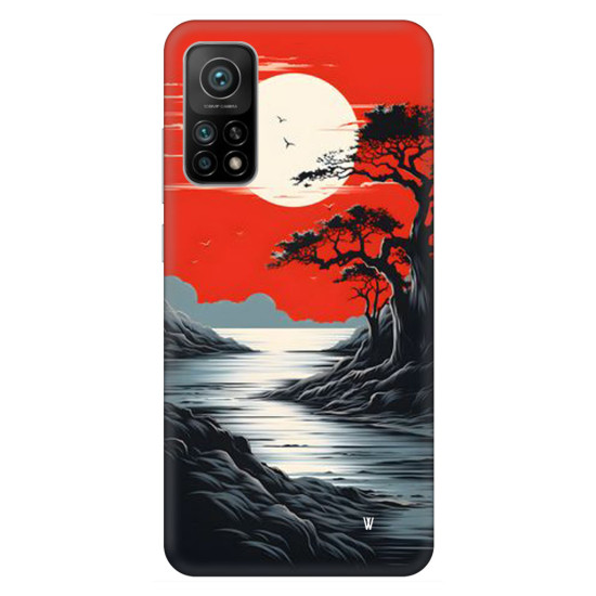 Redmi Note 13 Silikon Kılıf Gri Kırmızı G&uuml;n Batımı