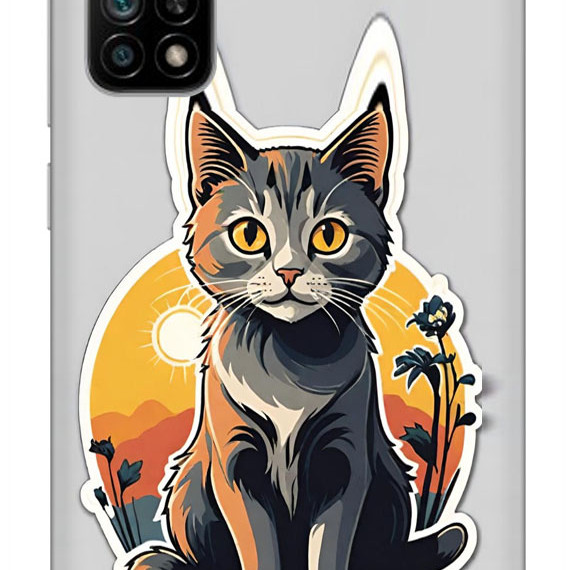 Redmi Note 10 Pro Silikon Kılıf Gri Tablo Kedi