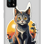 Redmi Note 10 Pro Silikon Kılıf Gri Tablo Kedi